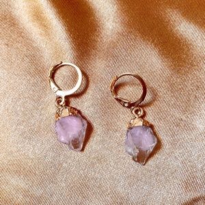 Pink quartz earrings